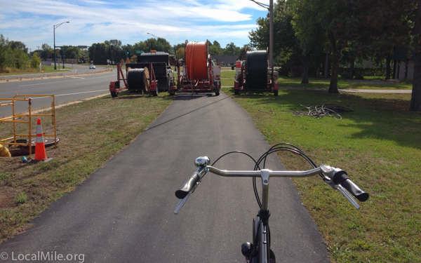 Blocked bike path